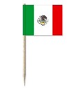 Mini-Papierfahnen Mexiko (VE 100 Stück) 3 x 4 cm