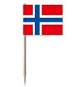 Mini-Papierfahnen Norwegen (VE 100 Stück) 3 x 4 cm