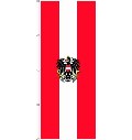 Flagge Österreich mit Wappen 500 x 150 cm