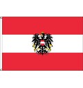 Flagge Österreich mit Wappen 90 x 150 cm