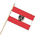 Stockflagge Österreich mit Adler (VE 10 Stück) 30 x 45 cm
