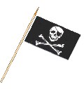Stockflagge Pirat mit Augenklappe und Kochen (VE 10 Stück) 30 x 45 cm