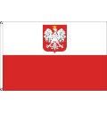Flagge Polen mit Adler 90 x 150 cm