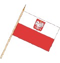 Stockflagge Polen mit Adler ( VE 10 Stück ) 30 x 45 cm