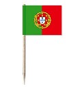 Mini-Papierfahnen Portugal (VE 100 Stück) 3 x 4 cm