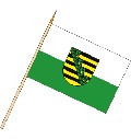 Tischflagge Sachsen mit Wappen (VE 10 Stück) 30 x 45 cm