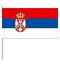 Papierfahnen Serbien mit Wappen (VE    50 Stück) 12 x 24 cm