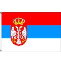 Flagge Serbien mit Wappen 90 x 150 cm