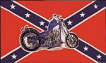 Flagge Südstaaten mit Harley Davidson 150 x 90 cm