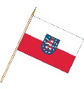Tischflagge Thüringen mit Wappen (VE 10 Stück) 30 x 45 cm