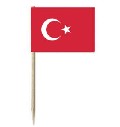 Mini-Papierfahnen Türkei (VE 100 Stück) 3 x 4 cm