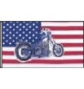 Flagge USA mit Harley Davidson 90 x 150 cm