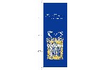Hochformatflagge Merry Christmas Goldene Geschenkbox 120 x 300 cm Marinflag