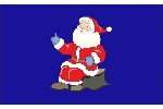 Flagge Weihnachtsmann sitzend blaugrundig 200 x 120 cm Marinflag M/I