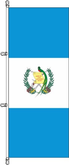 Guatemala mit Wappen - Hochformatflagge