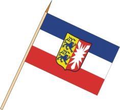 Schleswig-Holstein mit Wappen - Stockfahnen (1 VE = 10 Stück) - Stockfahne