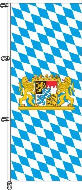 Bayern Raute mit Wappen und Löwen - Auslegerflagge
