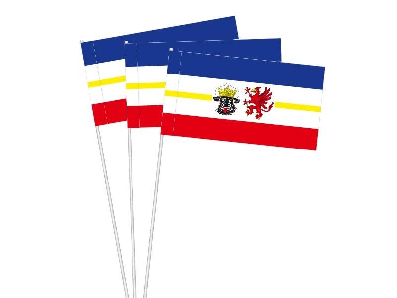 Mecklenburg-Vorpommen mit Wappen (1 VE = 50 Stück) - Papierfahnen