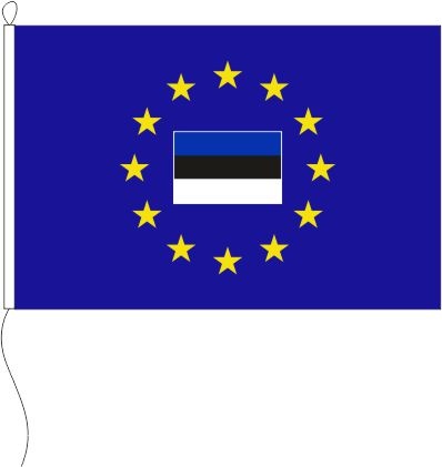 Europa (Estland Fahne im Sternenkreis) - Querformatflagge
