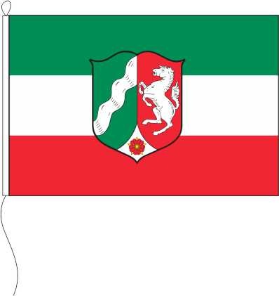 Nordrhein-Westfalen mit Dienstwappen - Tischflagge 15 x 10 cm