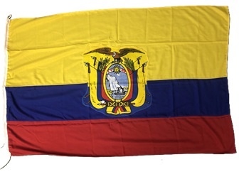 Ecuador mit Wappen - Restposten - Querformatflagge