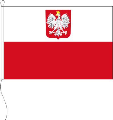 Polen mit Adler - Querformatflagge