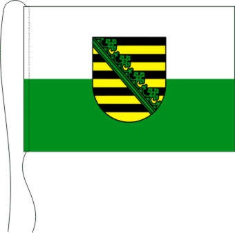 Sachsen mit Wappen - Tischflagge 25 x 15 cm