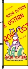 Frohe Ostern Osternest gelb - Hochformatflagge