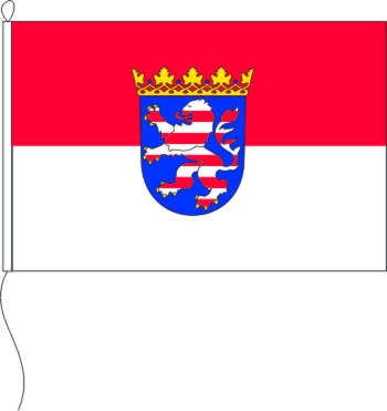 Hessen mit Wappen - Querformatflagge