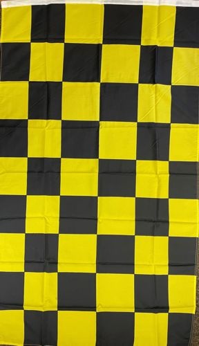 Kariert gelb/schwarz (Schwenkfahne) - preiswerte Alternative: 150 x 90 cm