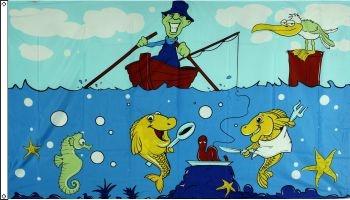 Angler im Boot - preiswerte Alternative: 150 x 90 cm