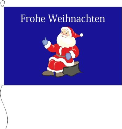 Weihnachtsmann sitzend blau - Querformatflagge