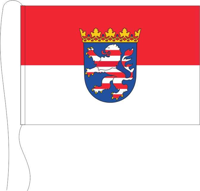 Hessen mit Wappen - Tischflagge 25 x 15 cm