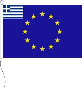Europa (Griechenland in der Gösch) - Querformatflagge