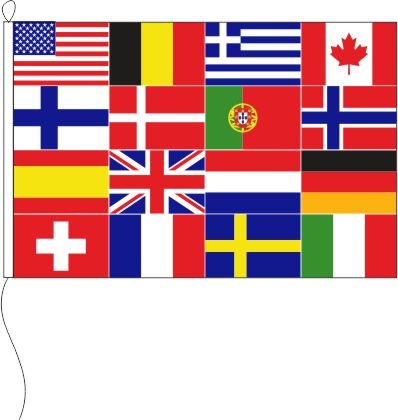 16 Länder - Querformatflagge