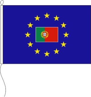 Europa (Portugal Fahne im Sternenkreis) - Querformatflagge