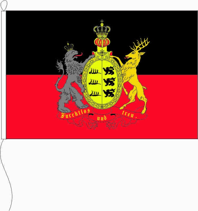 Württemberg furchtlos und treu - Querformatflagge