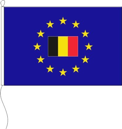 Europa (Belgien Fahne im Sternenkreis) - Querformatflagge