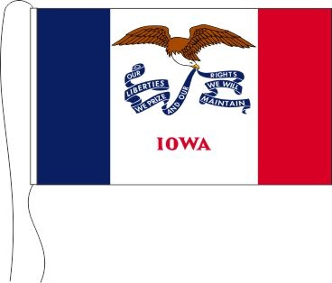 Iowa (USA) - Tischflagge 25 x 15 cm