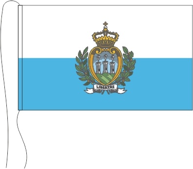 San Marino mit Wappen - Tischflagge 25 x 15 cm