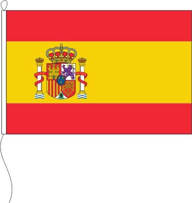 Spanien mit Wappen - Querformatflagge