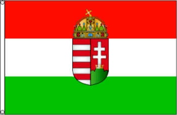 Ungarn mit Wappen - preiswerte Alternative: 150 x 90 cm