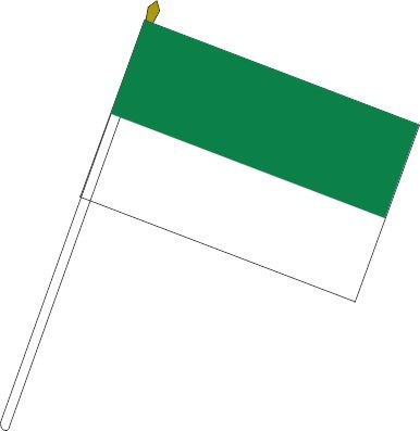 Schützen grün/weiß - Stockfahnen (1 VE = 10 Stück) - Stockfahne