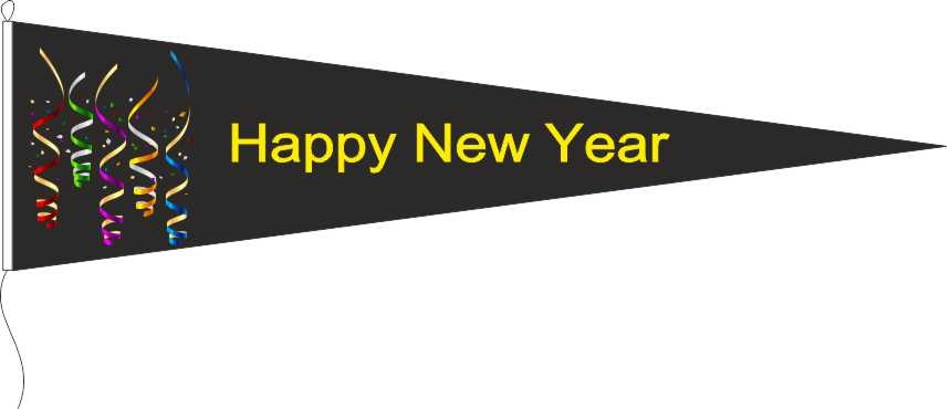 Happy New Year - Langwimpel