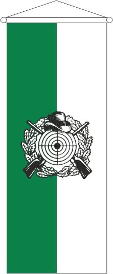 Schützen grün/weiß mit Emblem - Bannerfahne