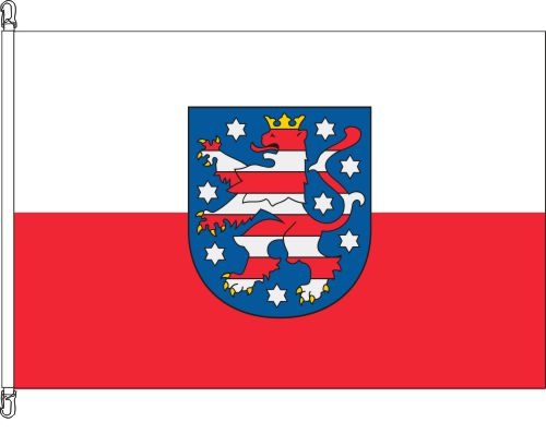 Thüringen mit Wappen 150 x 100 cm - Schnäppchen - Querformatflagge