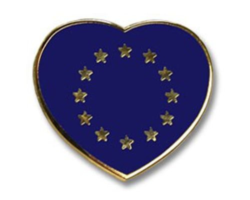 Europa Anstecknadel herzförmig