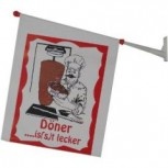 Kioskfahne Döner ...is(s)t lecker - komplett mit Stange und Halter