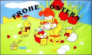 Frohe Ostern Küken - preiswerte Alternative: 150 x 90 cm