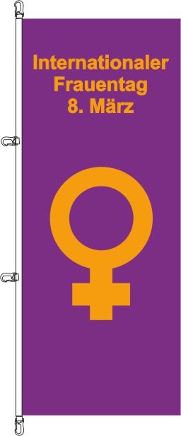 Internationaler Frauentag 8. März - Hochformatflagge